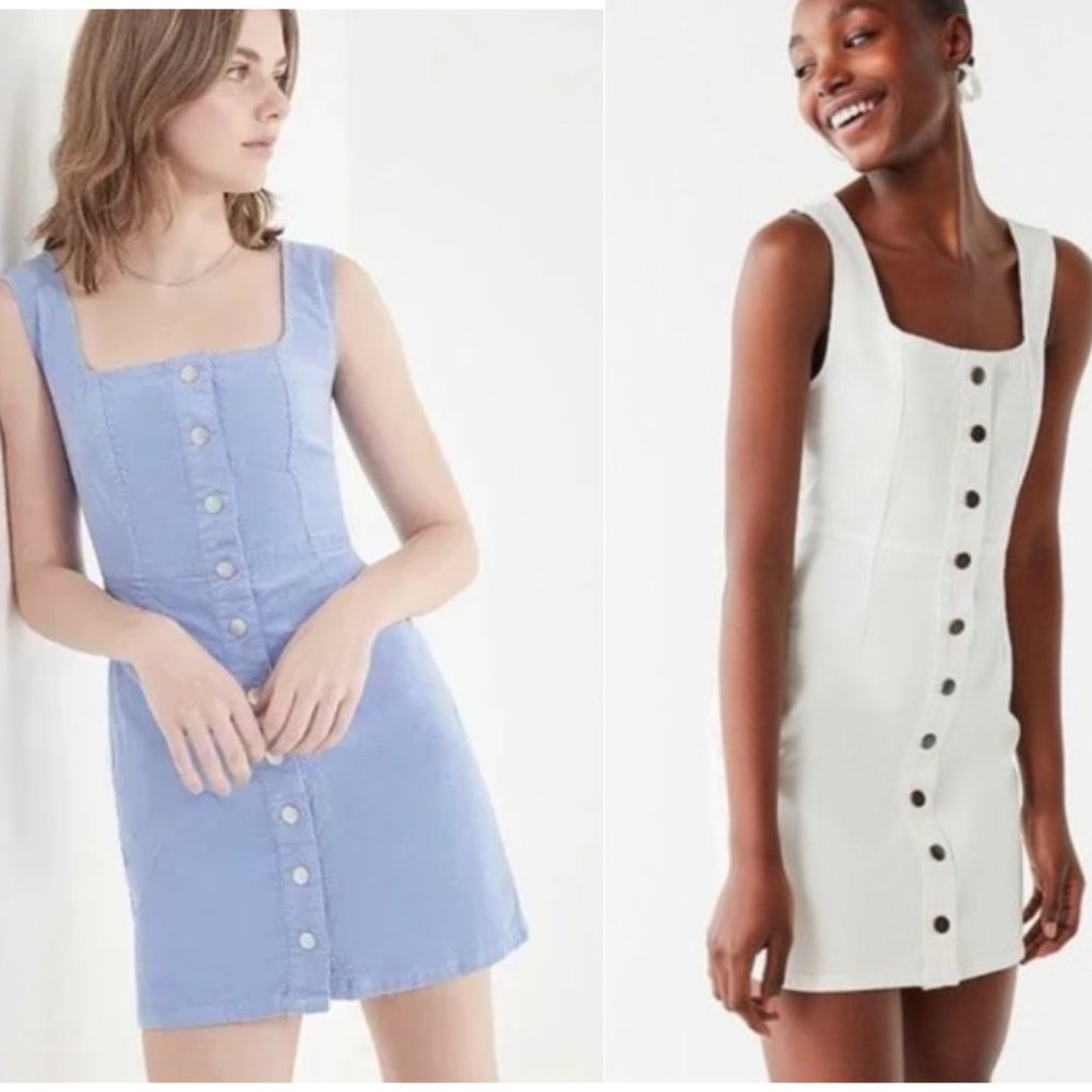 Urban Outfitters White Denim Button-Down Dress